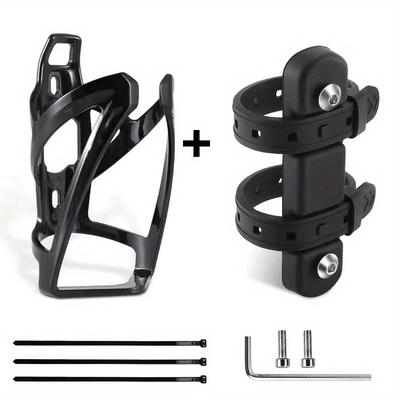 TEMU Bicycle Water Bottle Holder With Mounting Base, Pc Gradient Water Bottle Holder For Road And Mountain Bikes, Cycling Gear Accessories. Image