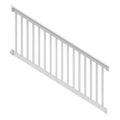 RDI Finyl Line Vinyl Deck Railing Kit 10 Foot x 36 Inch - T Top Stair Rail with 1-1/2 Inch Square Balusters - White