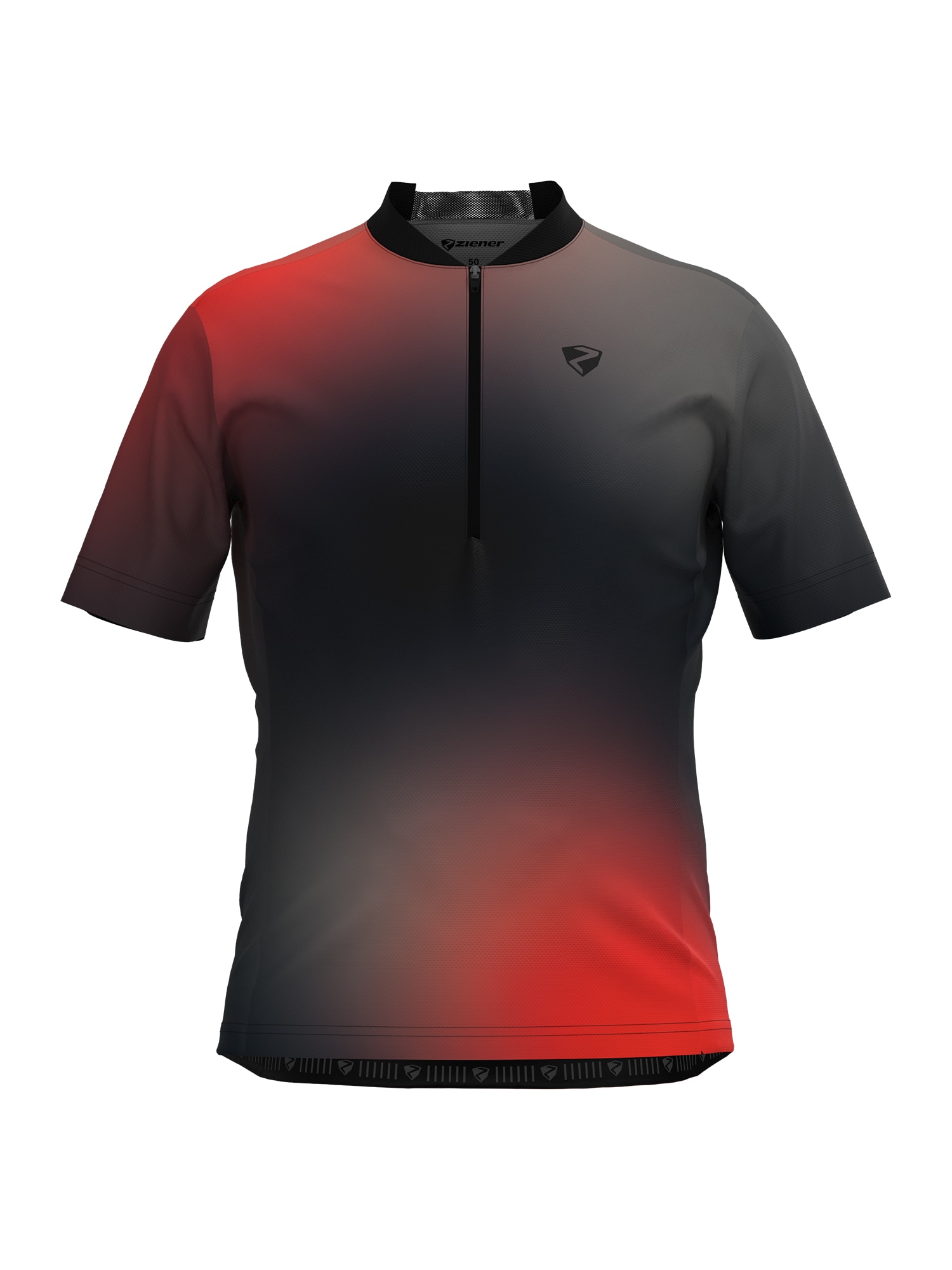 Radtrikot ZIENER "NEMIC-Z", Herren, Gr. 48, schwarz. rot, Obermaterial: 100% Polyester; Obermaterial 2: 90% Polyester, 10% Elasthan, Trikots Image