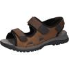 Sandale WALDLÄUFER "H-Taro", Herren, Gr. 8 (42), braun (dunkelbraun), Nubukleder, Basic, Schuhe, Sommerschuh, Klettschuh, Freizeitsandale, mit Profilsohle, H-Weite