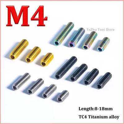 Titanium Alloy Screw, M4 x 8 10 12 13.5 15 16 18mm Headless Machine, Top Wire, Bicycle Transmission,