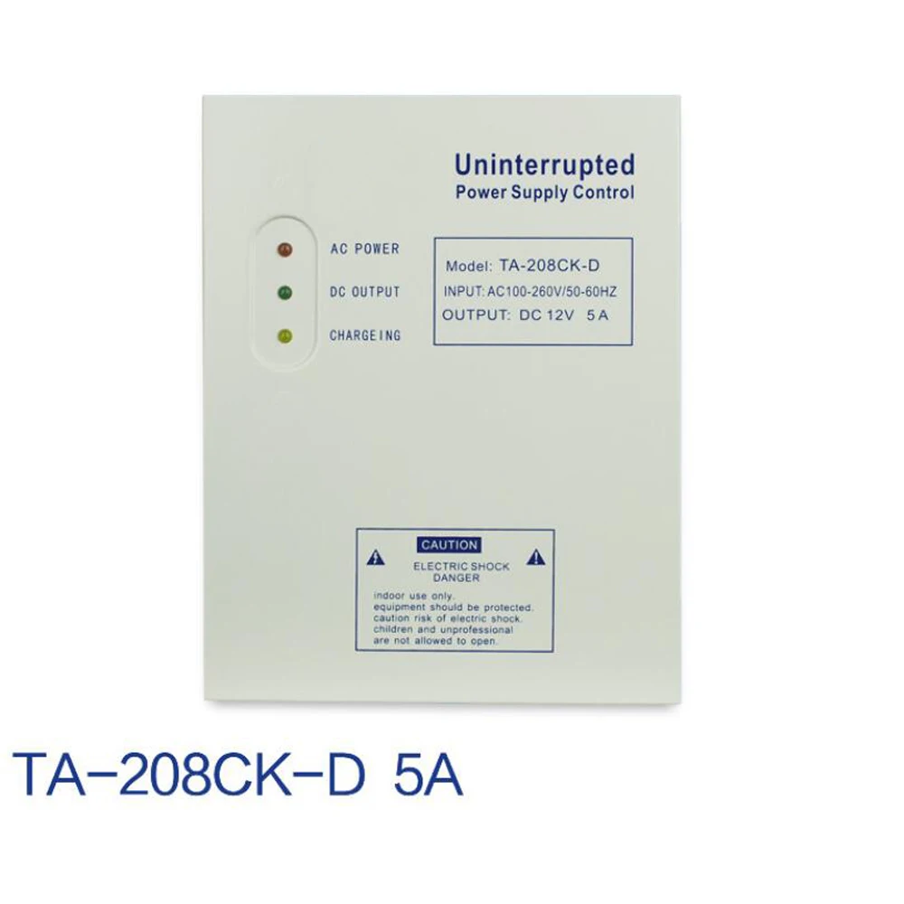 100–240 VAC/12 VDC 5 A USV für Zugangskontrolle, Überlastschutz-Stromversorgungsbox, Notstromversorgung für gewerbliche/industrielle Türsysteme Image
