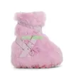 Lady Fur Lolita Plateau Schnallenriemen Stiefeletten Federfell Rosa Schuhe Größe 34-46 Rosa Y2K Runway Cosplay Elegante Stiefel