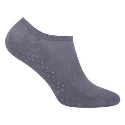Ladies Invisible Non Slip Socks für Yoga & Pilates | Steven | Low Cut Cotton Socks with Grips - Grey Image