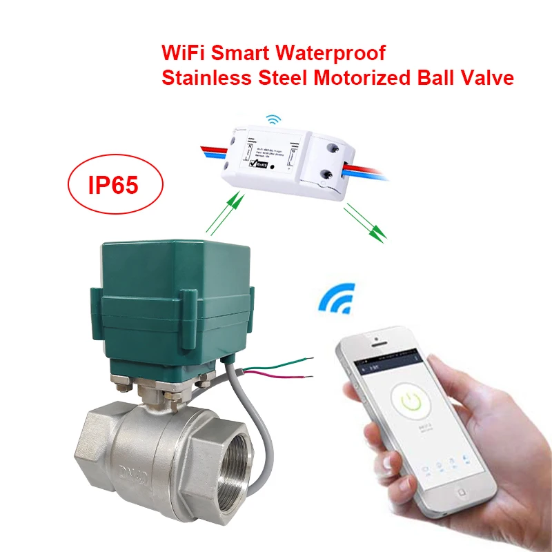 WiFi Smart Wasserdicht Motorisierte Kugelhahn IP65 Timing Wasser Smart Switch mit Tuya Smart Life Smart Wasser Ventil AC220 Image