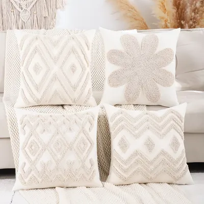 1PC Tufting Dekoration Wurfkissenbezug Canvas Home Sofa Dekoration Image