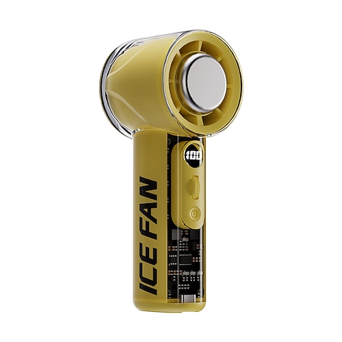 Tragbarer Mini-Handheld-Ventilator mit Eis-Porzellan-Doppelkühlung 3000mAh Akku Digitalanzeige 100 Geschwindigkeiten einstellbar leiser leichter USB wiederaufladbarer Ventilator für Reisen im Freien Image