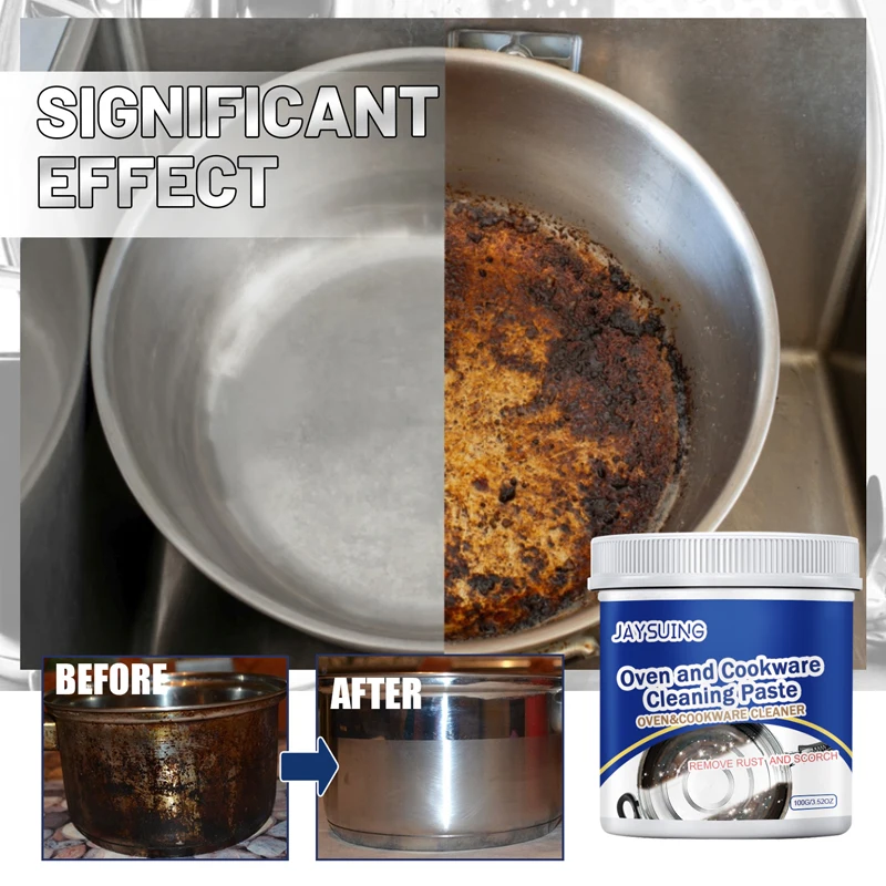 Multifunktionale Reinigungscreme aus Edelstahl für Küchengeschirr, Flecken, Schmutz, Reiniger, Waschtopf, Boden, Rostentfernung, Reinigungspaste Image