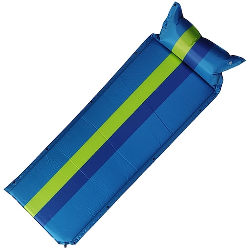 Isomatte für Camping, leichte Campingmatratze aus Memory-Schaum mit Kissen, selbstaufblasende Campingmatte 3 cm dicker Schaumstoff, Luftmatratze, aufblasbare Isomatte für Rucksackreisen, Wandern