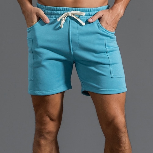 Herren Sportliche Shorts Sweat-Shorts Shorts Sommershorts Tasche Kordelzug Elastischer Bund Einfach Komfort Atmungsaktiv Kurz Outdoor Sport Klassisch Lässig Schwarz Weiß Image
