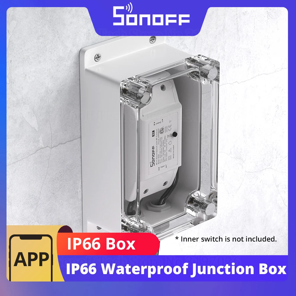 Sonoff ip66 wasserdichte Anschluss dose wasserdichte Schlag hülle kompatibel mit basicr2/basicr4/rfr2 Smart Wifi Schaltern Image