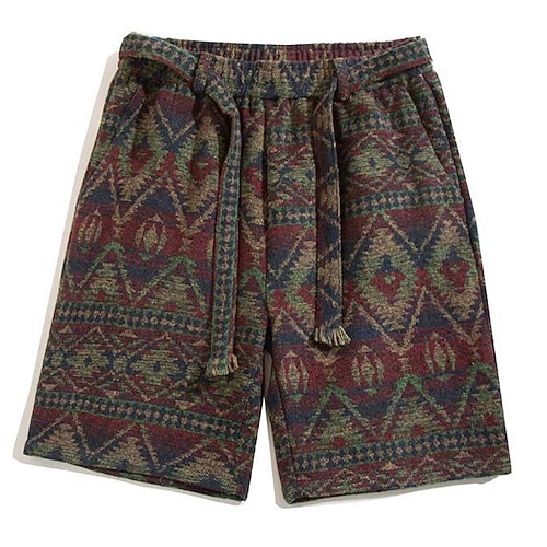 Herren Shorts Sommershorts Freizeitshorts Tasche Kordelzug Elastischer Bund marokkanisch zufällig Komfort Atmungsaktiv Kurz Outdoor Urlaub Sport Lässig Rosa Rote Image