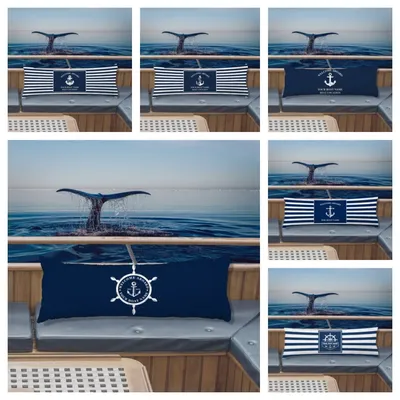 Benutzer definierte nautische lange Kissen bezug personal isierte Anker Design Marine Themen Image