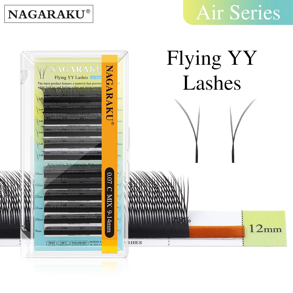 NAGARAKU Flying YY Wimpernverlängerung Air Series Fox Soft Natural Brasilianisches Volumen Premium Mink Mega Image