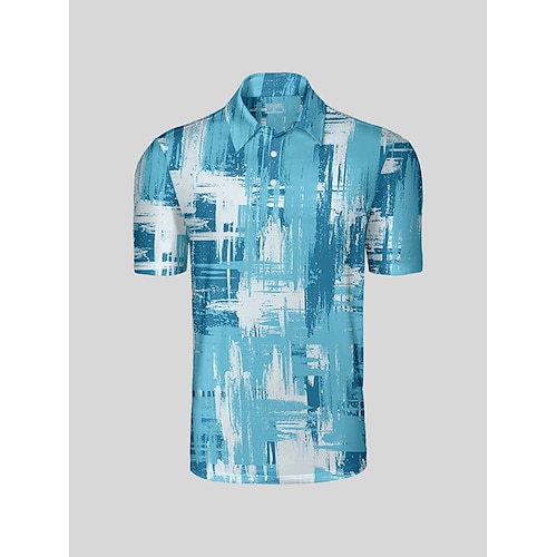 Herren Golf-Poloshirt Blau Kurzarm Oberteil Golfkleidung, Kleidung, Outfits, Kleidung Image