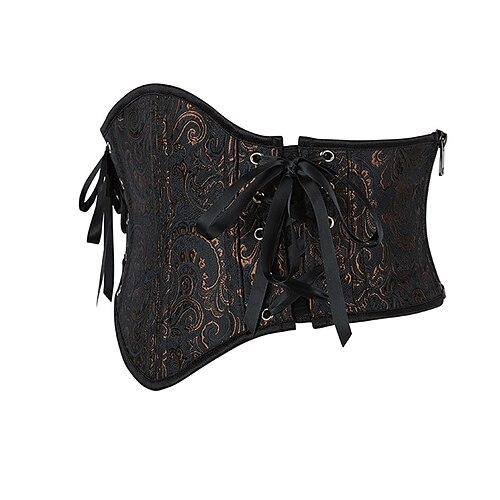 Rokoko Brustkorsett Maskerade Überbrustkorsett Cosplay Jacquard Bauchkontrolle Push-Up Jacquard Kostüm Damen königlich Maskerade Party Karneval von Venedig Erwachsene Korsett Image