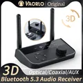 Ricevitore audio Bluetooth 5.3 stereo 3D Adattatore wireless per uscita segnale digitale analogico AUX ottico/coassiale/3.5mm per altoparlante per auto