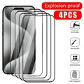 4 pezzi di vetro temperato a copertura totale per iPhone 15 14 13 12 11 Pro Max Plus Mini proteggi schermo per iPhone SE 2020 2022 X XR XS Max