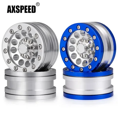 AXSPEED 28mm Thickness Metal 1.9 inch Beadlock Wheel Rims Hubs for Axial SCX10 D90 CC01 1/10 RC