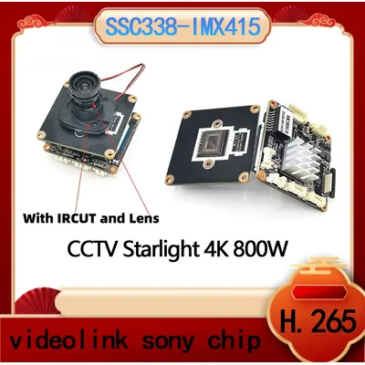 8MP StarLight 4K HD CCTV IMX415+SSC338q sony 3840*2160 20FPS H.265 IP Camera Module Board M12 Lens
