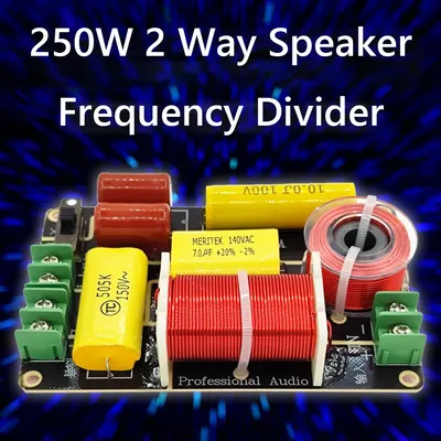 WEAH-250 250W 2 Way Frequency Divider 2750/2800Hz Tweeter Bass Crossover Filter DIY Speaker Filter