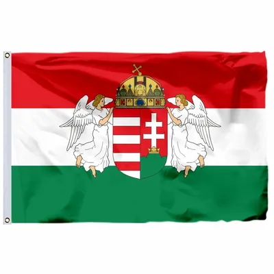 Hungary History 1848-1921 Flag Hungarian Magyarország Crest Coat of Arms Flag Brass Buttonhole for