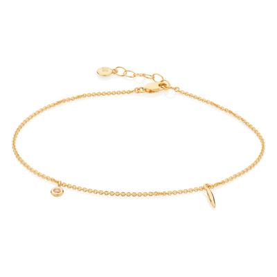 Gold Siren Charm Anklet Rock Crystal