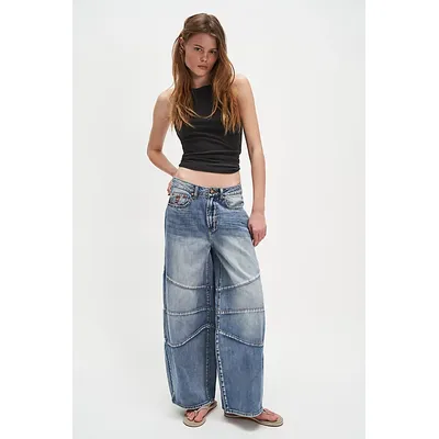 OneTeaspoon Love Barrell Jeans at Free People in Blue Summer, Size: 28