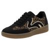 Plateausneaker RIEKER SPORT, Damen, Gr. 37, schwarz (schwarz, leo), Nubuklederimitat, animal-print, sportlich, Schuhe, Freizeitschuh, Halbschuh, Schnürschuh in veganer Verarbeitung