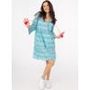 Sommerkleid ZWILLINGSHERZ ""Joyful"", Damen, Gr. S/M, N-Gr, grün (kiwi), Obermaterial: 100% Baumwolle, modisch, bequem kniefrei, V-Ausschnitt, 3/4-Ärmel, Kleider, mit Tasseln, Trompeten Ärmeln und Eingriffstaschen