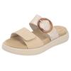 Pantolette REMONTE, Damen, Gr. 37, beige (beige, creme), Lederimitat, metallic, casual, Schuhe, Sommerschuh, Schlupfschuh in veganer Verarbeitung