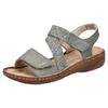 Sandale RIEKER, Damen, Gr. 41, grün (schilfgrün), Nubuklederimitat, Bast, klassisch, Schuhe, Sommerschuh, Riemchensandale, Sandalette mit Klettverschlüsse