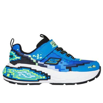 Skechers Boy's Mega-Craft 4K Sneaker | Size 12.5 | Blue/Lime | Synthetic/Textile | Machine Washable