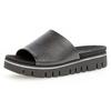 Pantolette GABOR, Damen, Gr. 39, schwarz, Nappaleder, klassisch, Schuhe, Plateau, Sommerschuh, Schlappen in Komfortschuhweite G (=weit)