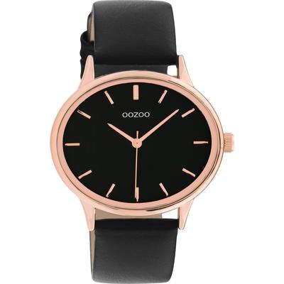 Quarzuhr OOZOO, schwarz, Armbanduhren, Damen, Armbanduhr, Damenuhr, Lederarmband Image