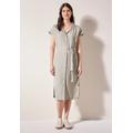 Sommerkleid CECIL, Damen, Gr. S (38), US-Größen, pumice beige, Stoff, 55% Leinen, 45% Viskose, unifarben, casual, gerade knielang, V-Ausschnitt, Kurzarm Bündchen, Kleider, mit seitlichen Einschubtaschen