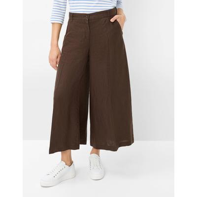 Culotte BRAX "Style MELLI S", Damen, Gr. 46K (23), Kurzgrößen, braun (coffee), 100% Leinen, Hosen Image