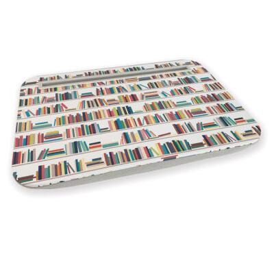 Book Pattern White Aqua Lap Desk