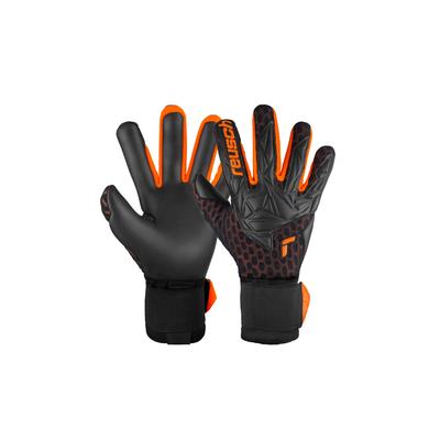 Torwarthandschuhe REUSCH "Attrakt Gold X Airvent", Damen, Gr. 8, orange (schwarz, orange), 52% Elastodien, 45% Polyester, 3% Polyamid, mehrfarbig, sportlich, Handschuhe, mit Hybrid Negative Cut Image