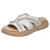 Pantolette RIEKER, Damen, Gr. 39, beige (hellbeige), Lederimitat, metallic, casual, Schuhe, Sommerschuh, Schlappen, Hausschuh, Strandschuh mit Stretcheinsatz, Topseller