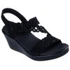 Keilsandalette SKECHERS "RUMBLE ON-SASSIER DAYZ", Damen, Gr. 41, schwarz (schwarz, uni), Lederimitat, unifarben, feminin, Schuhe, Sandalette, Plateausandale mit Luxe Foam