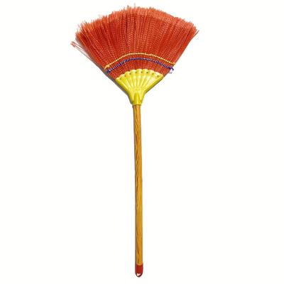 TEMU Extra-wide 8-row Bristle Broom With Durable Wooden Handle - Heavy-duty, Ideal For Outdoor Cleaning Of Patios, Driveways & Yards Image