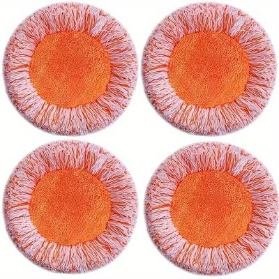 TEMU 3/4pcs Sunflower Microfiber Mop Pads, Round Mop Heads, Easy Dust Removal, Ideal For Home, Office, And Car Cleaning Supplies And Tools, With Dry And Wet Cleaning Replacement Mop Cloths Image