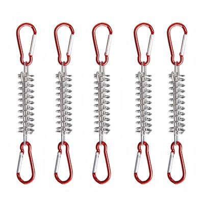 TEMU 5pcs Aluminum Alloy Tent Rope Tightener, Windproof Awning Spring Fixing, Outdoor Camping Protective Cord Tensioner , Christmas Halloween Festiva Image