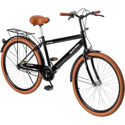 "TEMU Baroni Bike For Men/women 26", , Handlebar And Adjustable , Men/women Bike With Double Front And Rear Brakes, , Black And Brown, 168x90 Cm" Image