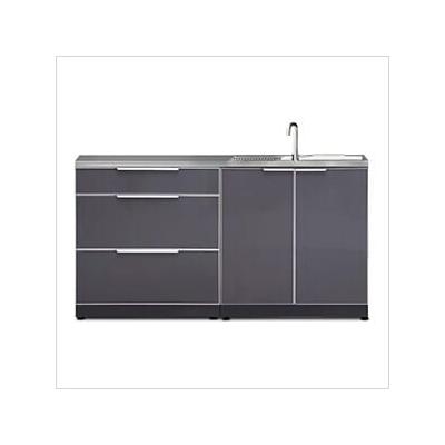 NewAge Outdoor Kitchens Aluminum Slate 3-Piece Outdoor Kitchen Set with Countertops