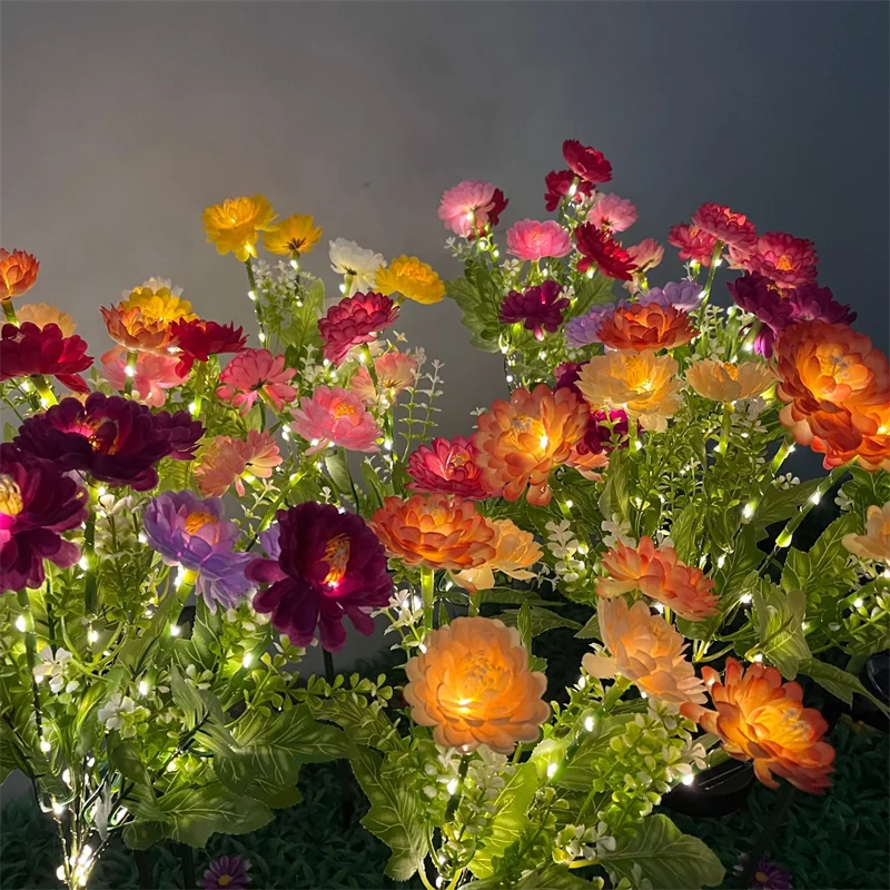 Hochzeit Party Dekoration Blume Party Lampe Solar Outdoor Schnee Lotus Blume Rasen Lampe Lichterkette Garten Lichter für Hof Terrasse Image