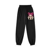 Cotton Baby Days Girls Plus Size Sweatpants Fall Winter Cute Print Elastic Waisted Wide Leg Workout Jogger Pants for Gifts Black 1 4 Years