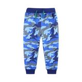 Boys Drawstring Elastic Pants Toddler Kids Cotton Sweatpants Trendy Print Active Jogger Trousers with Pockets for Gifts Blue 3 Years