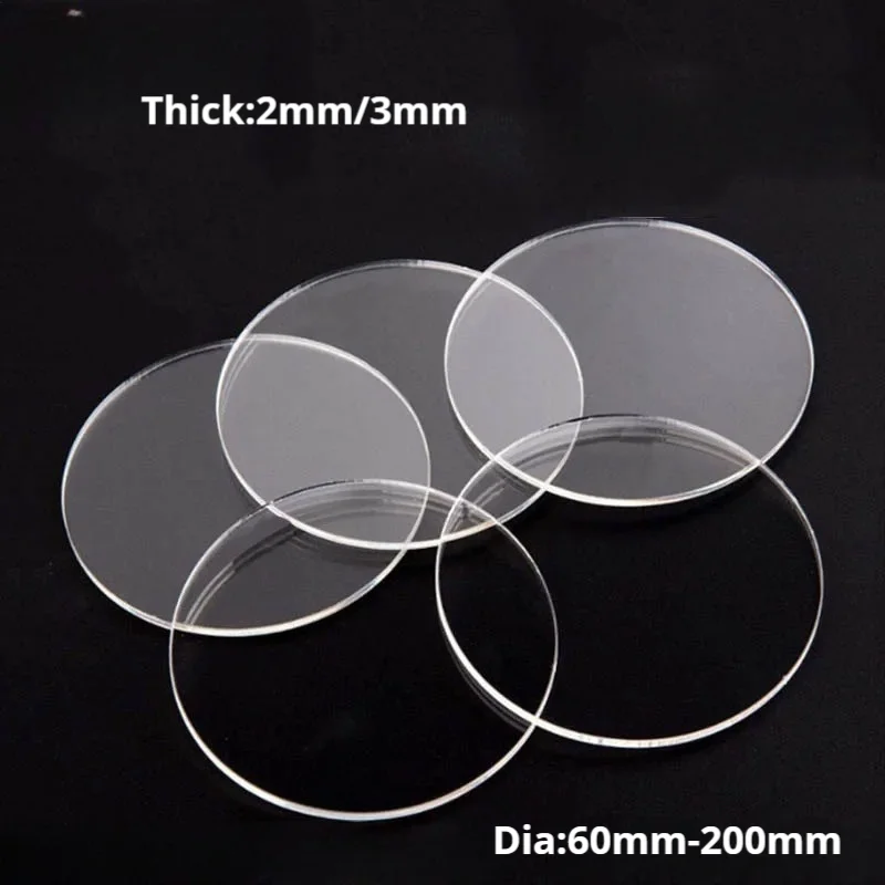 1/5PCS Klare Acrylplatte Blätter Plexiglasplatte Dicke 2mm 3mm Klare Runde für Fotorahmen Display DIY Kuchen Topper Backen Dekor Image